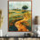 Donik Windmills Into A Summer Field Landscape II - Windmills, reproduction d'art sur toile encadrée