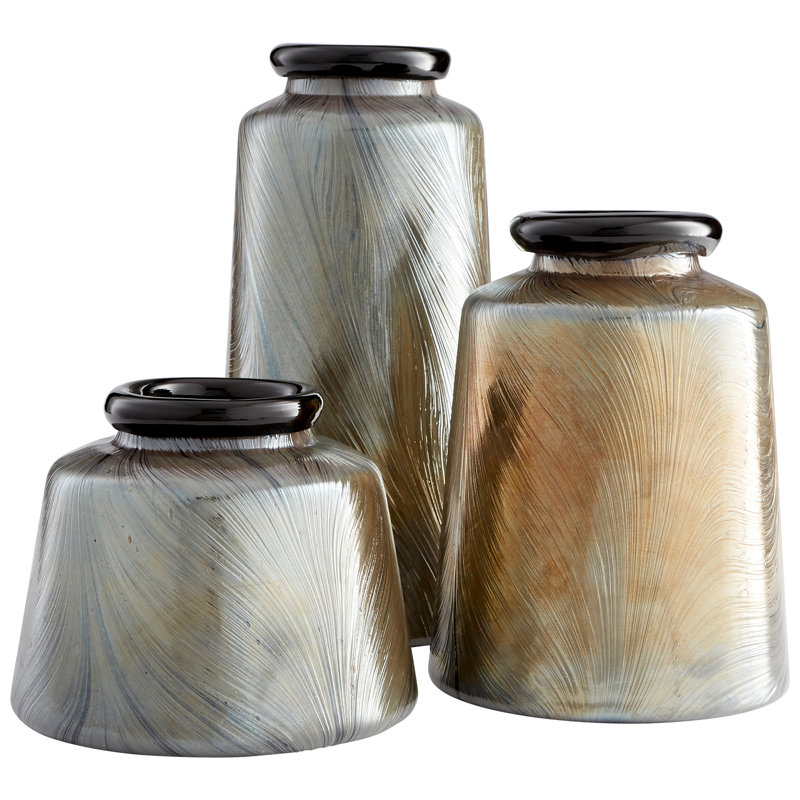 Cypress Glass Table Vase, 15" H x 7.75" W x 7.75" D