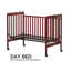 Lit de bébé convertible 3-en-1 en cerisier, fabriqué en bois massif durable;, finition non toxique, livré avec roues verrouillables, mobilier de chambre de bébé en bois-1894209349