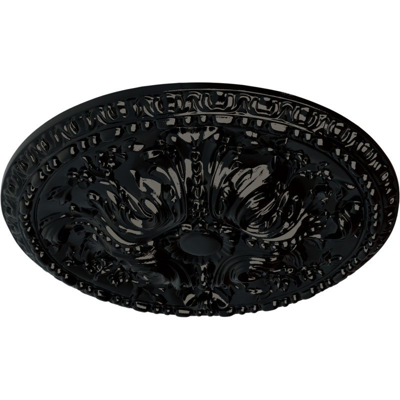 Médaillon de plafond 19 5/8 "x P 3/4" P Amelia (convient aux auvents jusqu'à 2 3/8 "), Perle noire