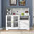 Heugel Wine Bar Cabinet with LED Light, Home Coffee Cabinet with Wine and Glass Rack-83085488