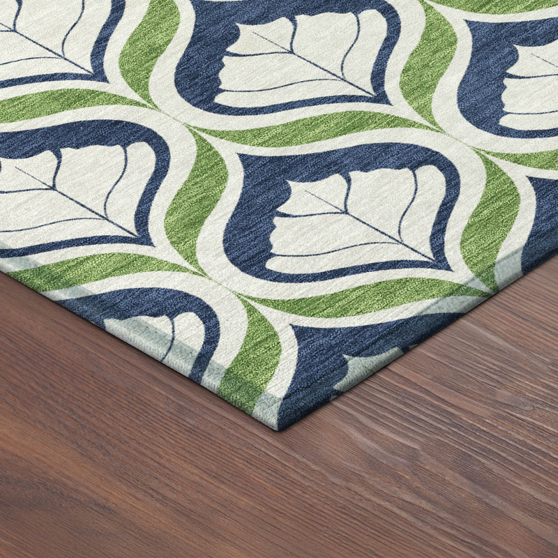 Machine Washable Indoor/Outdoor Juliet ACN2379 Geometric Rug, Round 8'