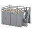Lit mezzanine en bois avec armoires encastrées-201433207