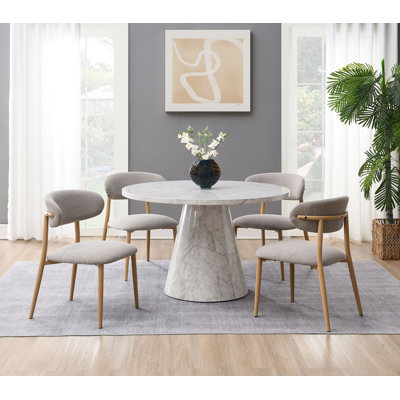 Chaise d'appoint grise et naturelle Kacey (ensemble de 2)