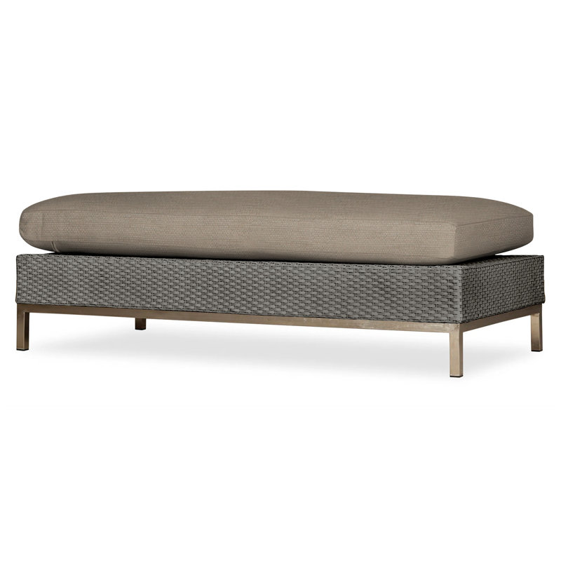 Elements Outdoor Ottoman, Pewter, Demo Oatmeal