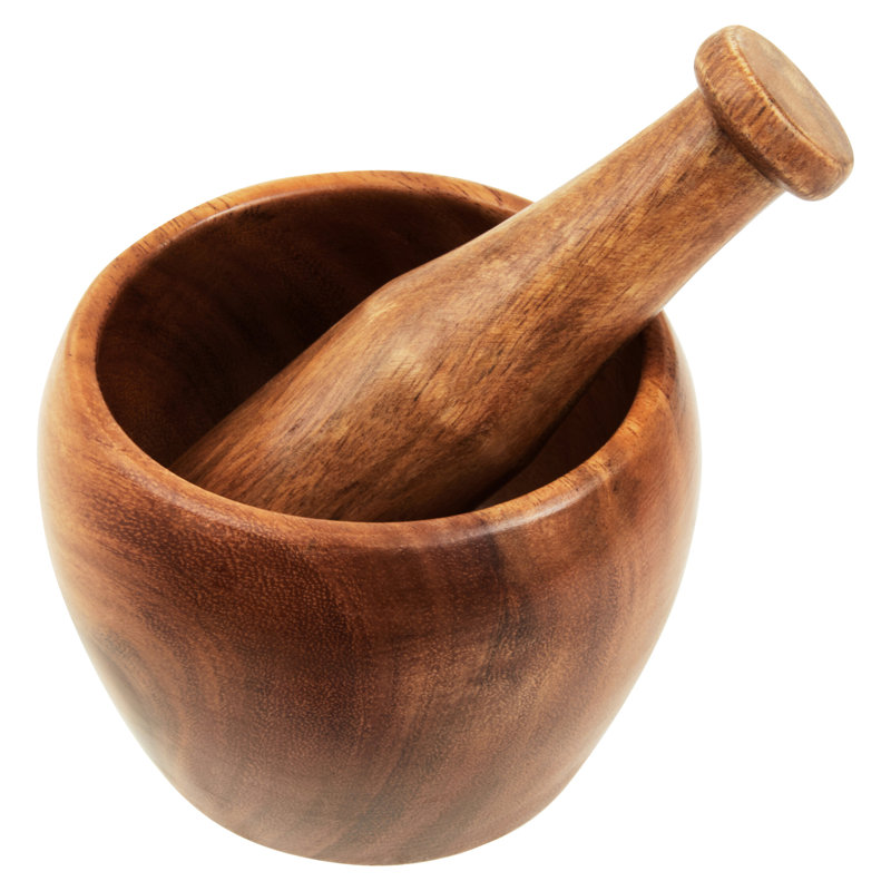 Wood Mortar And Pestle Set