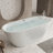 59'' Acrylic Freestanding Bathtub With Unique Diamond Pattern Design: Spacious Oval Shape,  Gloss White Finish, Chrome Overflow And Pop-Up Drain CUPC Certificate