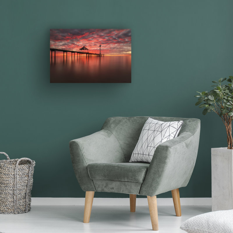 Art mural sur toile tendue - «Brighton Jetty 2» de Lincoln Harrison pour décoration de salon, de chambre à coucher ou de bureau - 16 x 24