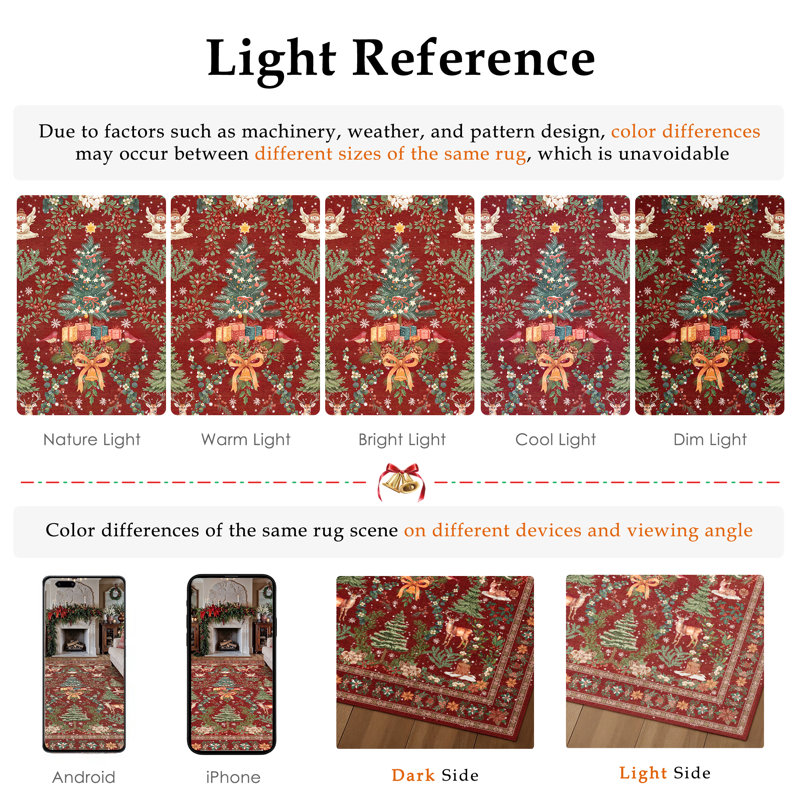 Tapis rouge Yuletide, Rectangle 2'x 8'