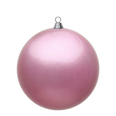 Ornement de Noël en forme de boule brillante rose de 24 po Vickerman.