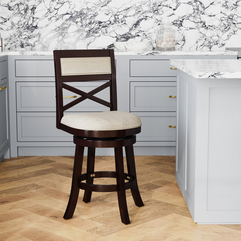 Tabouret pivotant à hauteur de comptoir, Beige, Noir
