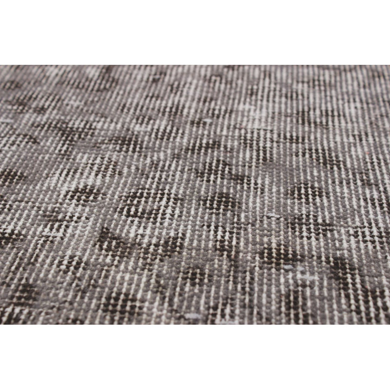 Tapis à dégradé de couleur gris en laine noué à la main de conception unique de 5 pi 3 po x 8 pi 10 po Kalmen
