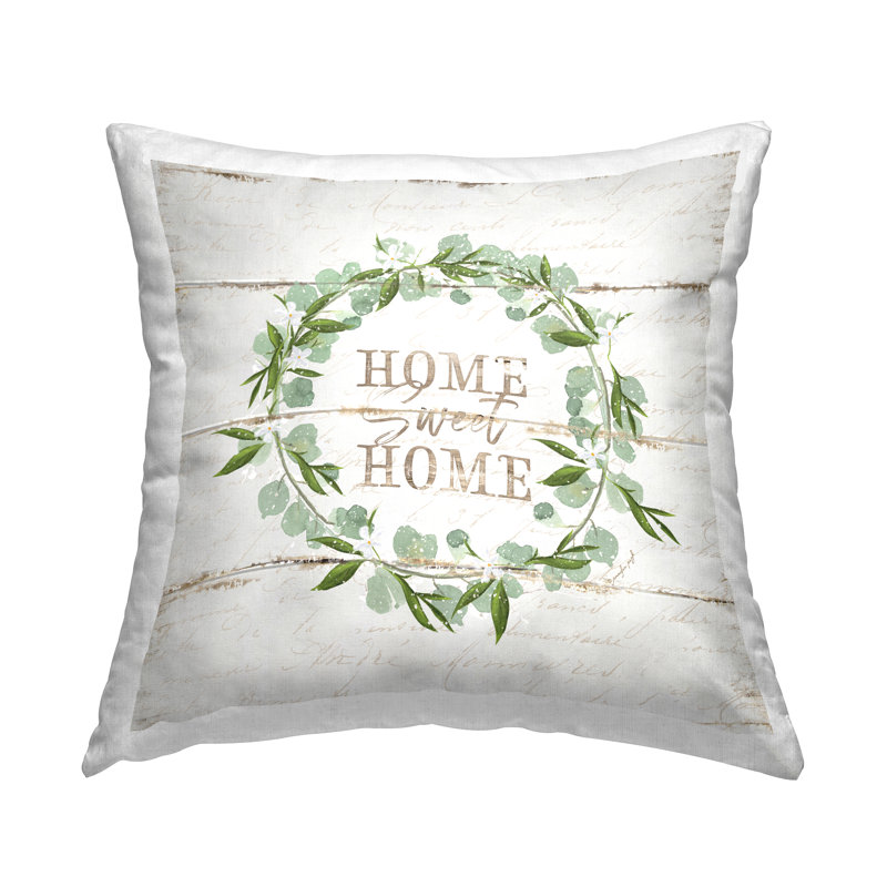 Coussin Sweet Home Greeting Eucalyptus
