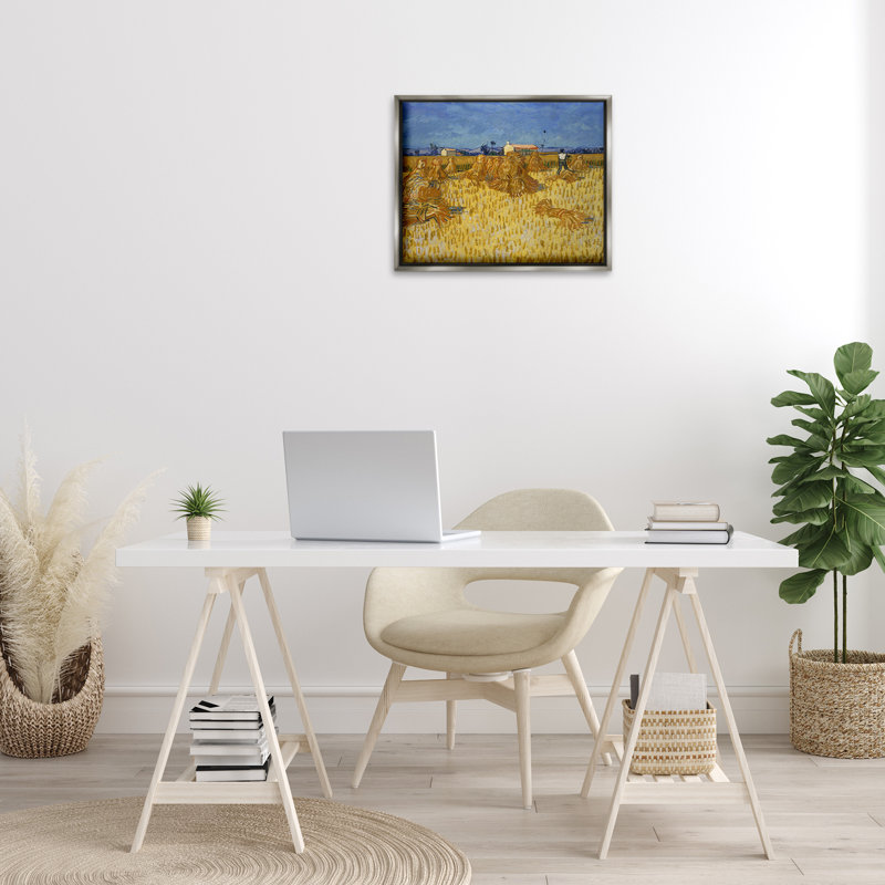 Art mural sur toile Van Gogh, H 17 po x l 21 po, Cadre flottant gris lustré