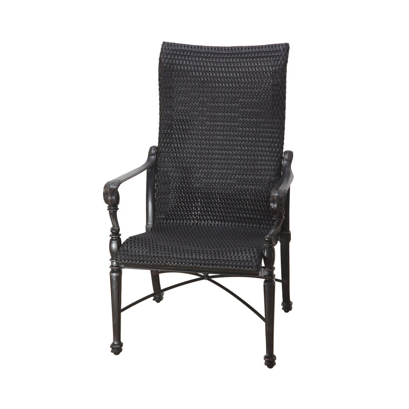 Grand Terrace Woven High Back Dining Chair, Vintage, Mahogany