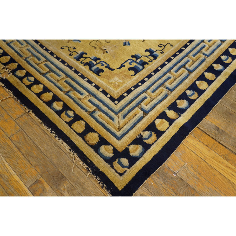 Antique Ningxia Hallway Runner Wool Yellow Rug