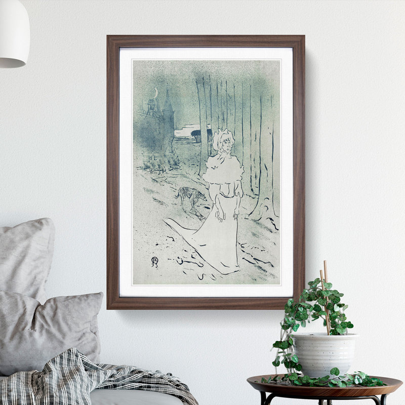 The Chatelaine by Henri de Toulouse-Lautrec - Picture Frame Painting, Walnut Framed, 65cm H x 48cm W x 2cm D