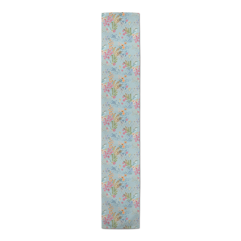 Chemin de table Floral, L 90 po x l 16 po, Bleu