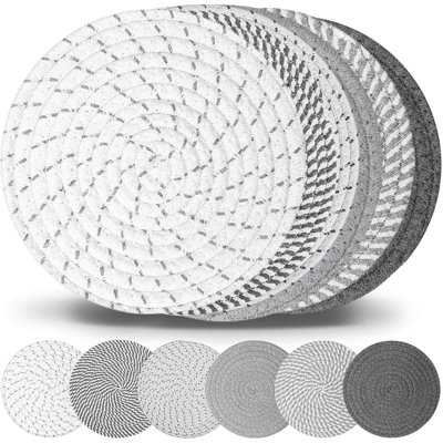 Set of 6 Pcs 10 Inch Heat Resistant Trivets, Hot Pot Pads Holders for Kitchen Countertop
