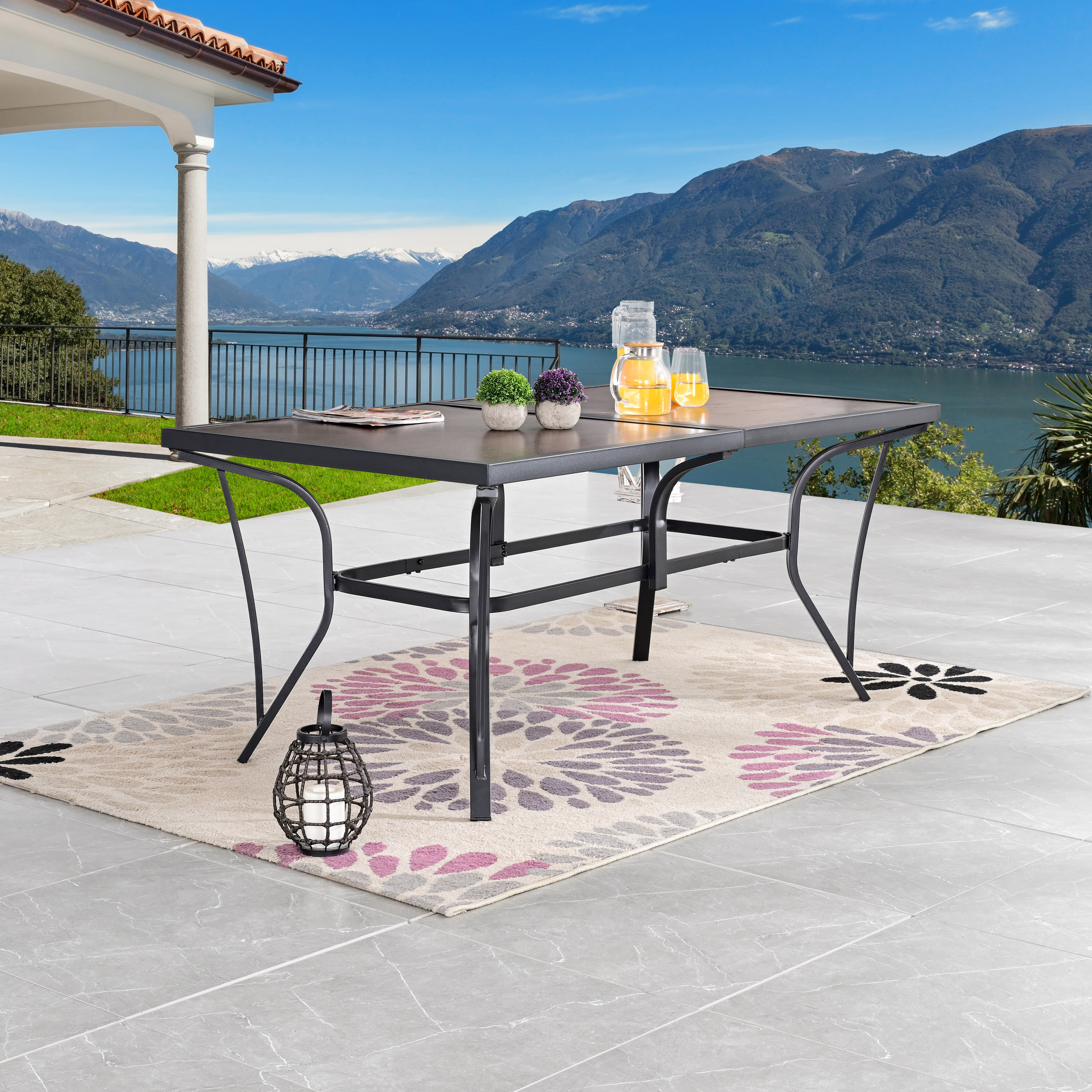 Modern metal outdoor online dining table