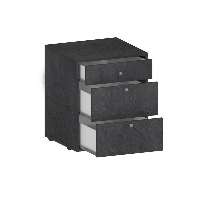 Ddariv 47cm W 3 - Drawer Chest of Drawers, Slate