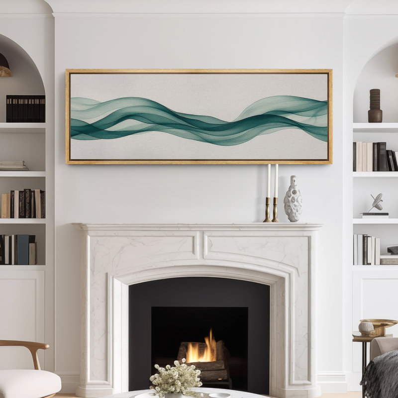 Grande impression sur toile encadrée - reproduction abstraite neutre pour décoration murale minimaliste moderne, Naturel