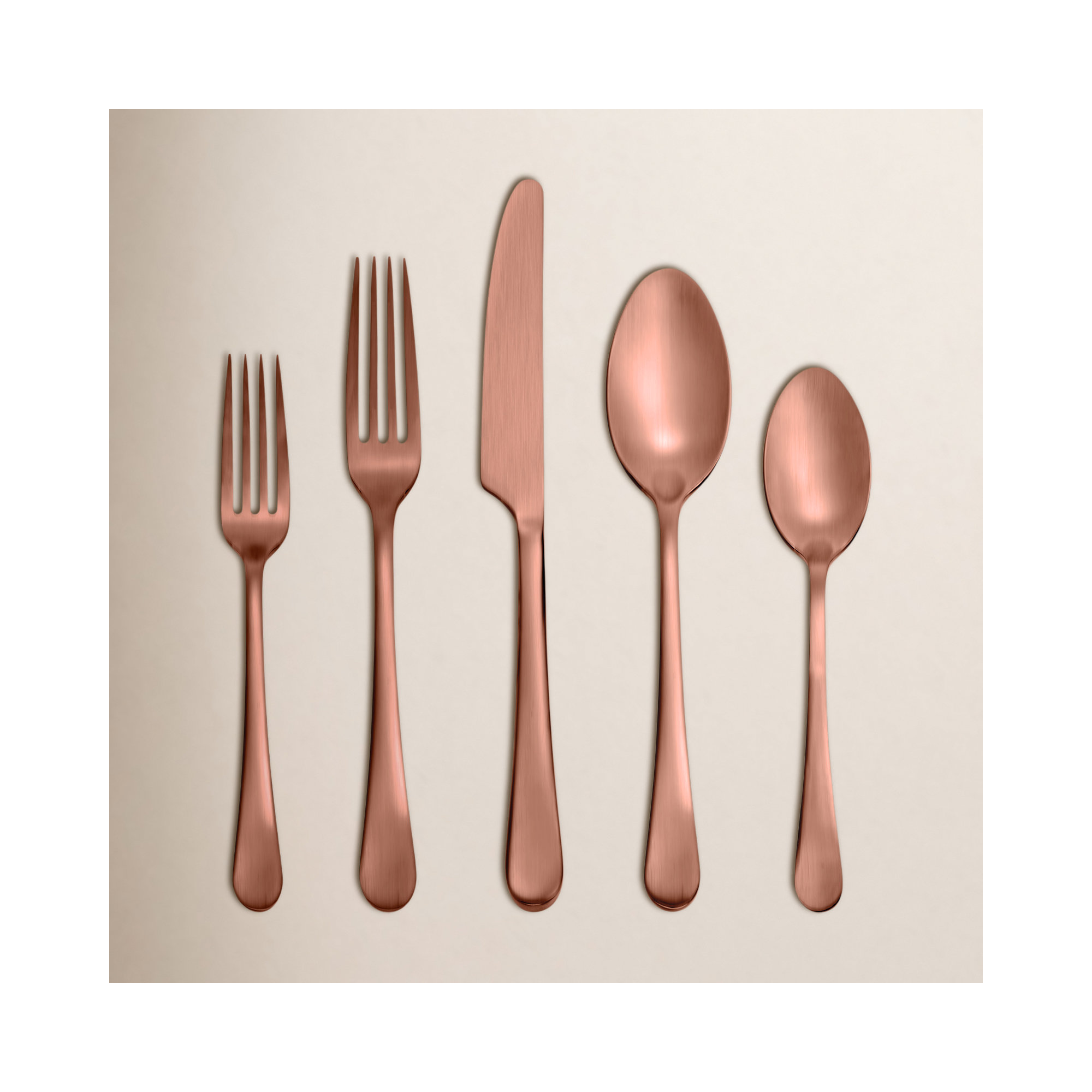 Mirabella 5 Piece Flatware Set, Service for 1, Copper