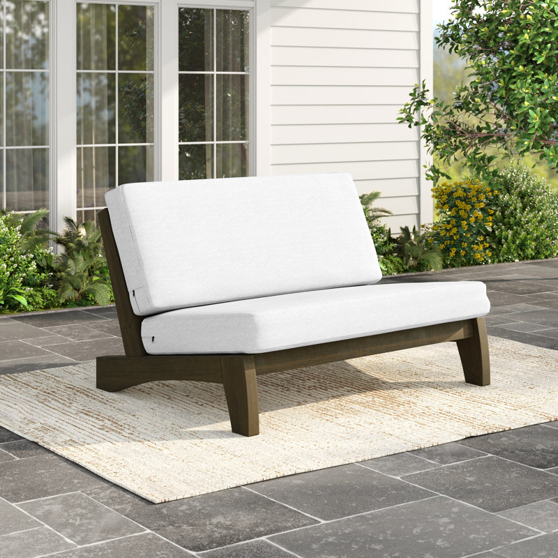 Chaise longue d'extérieur en bois de teck Polett, Beige, Brun
