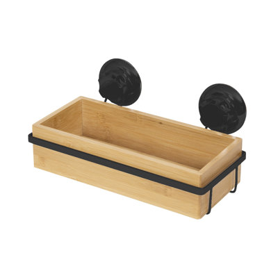 Rakestraw Suction Bamboo Shower Basket