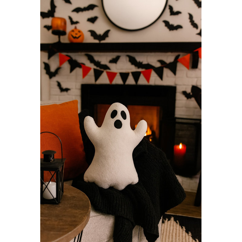 Ghost Shaped Halloween Throw Pillow