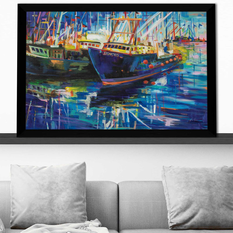 In In the Night - Peinture, Cadre noir, H 21,5 po x l 27,5 po x P 0,75 po