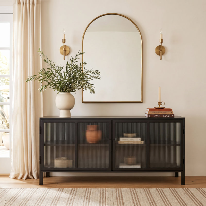Stefanie Ribbed Glass Tv Stand