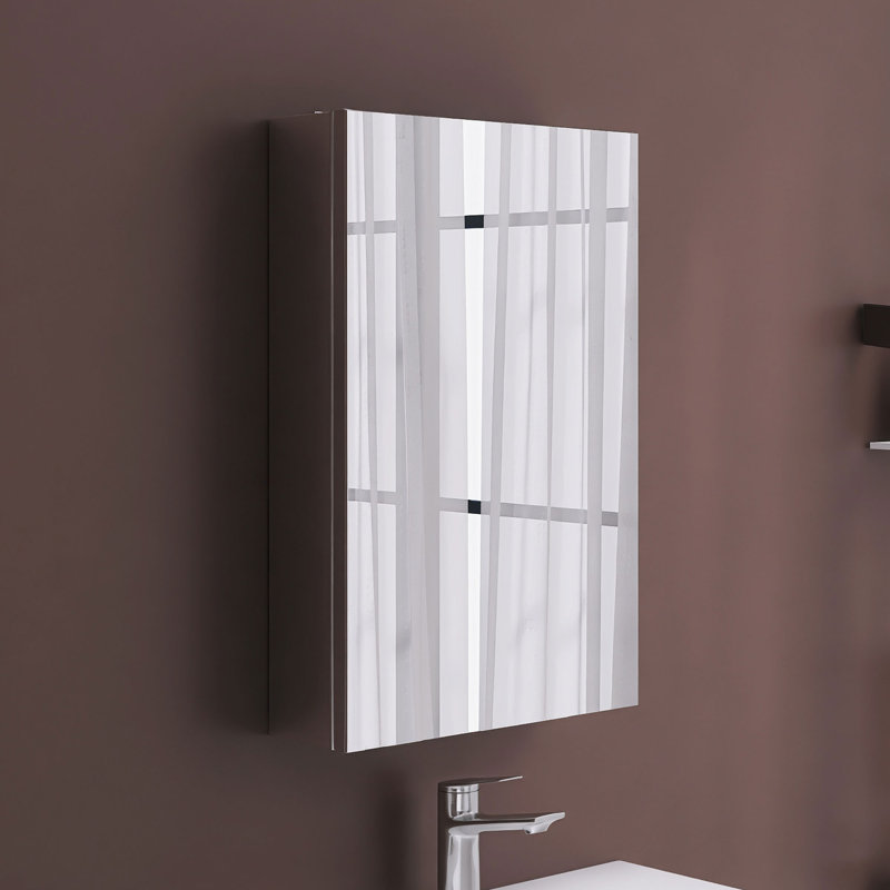 Pharmacie rectangulaire en aluminium avec miroir, H 24 po x l 16 po x P 4,8 po