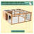 Natural Wood and Metal Small Animal Hutch with Run for Rabbits and Guinea Pigs-1292042024