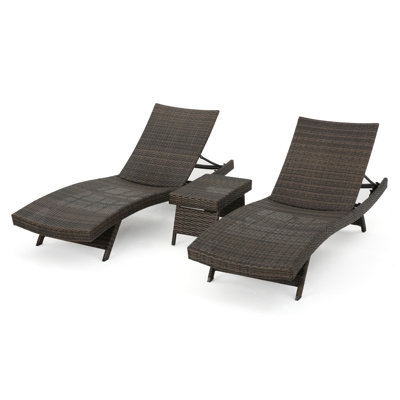 East Village 3 Piece Sun Lounger Set with Table by Ivy Bronx