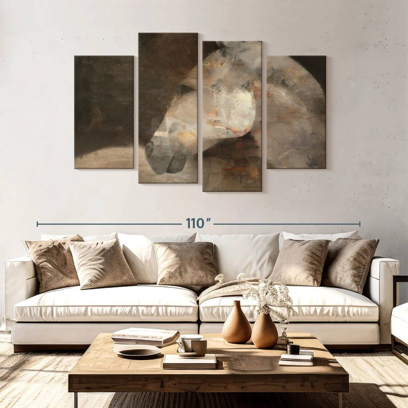 Brampt, peinture expressionniste de cheval, H 54 po x l 84 po