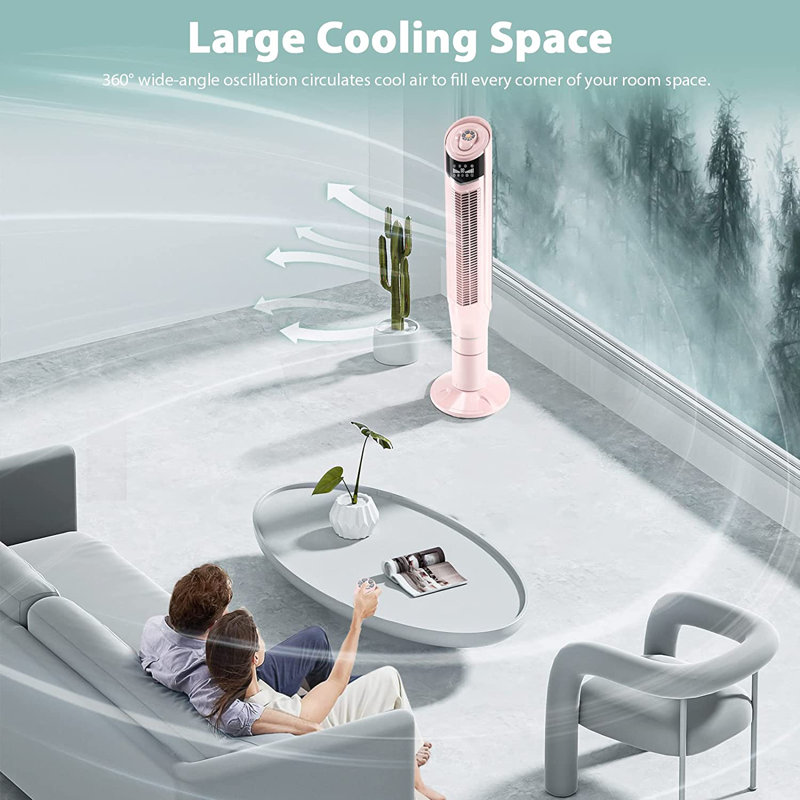 Ventilateur tour oscillant 47 "COWSAR, Rose