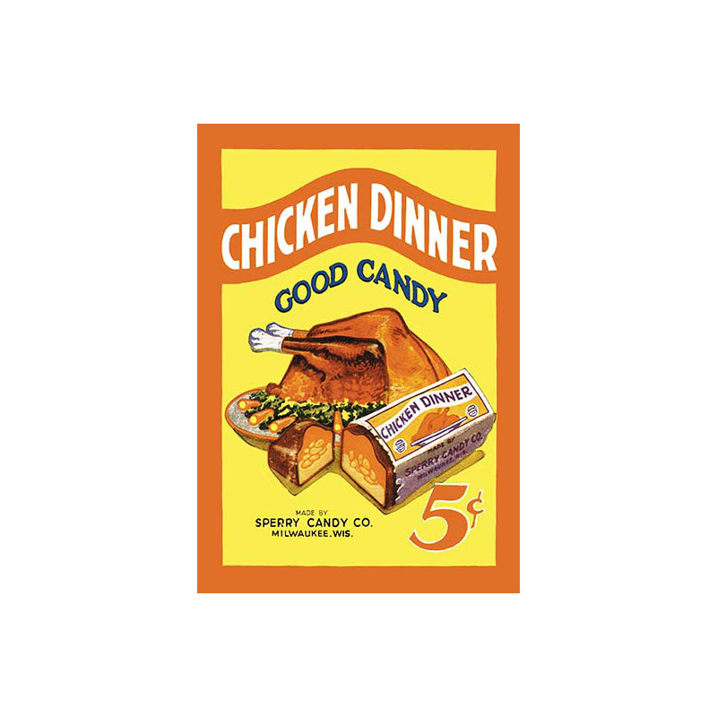 Publicité rétro pour dîner de poulet