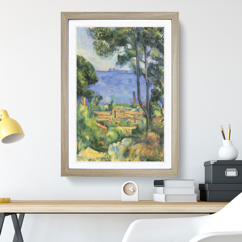 View Through the Trees by Paul Cezanne - Picture Frame Painting, Oak, 65cm H x 48cm W x 2cm D