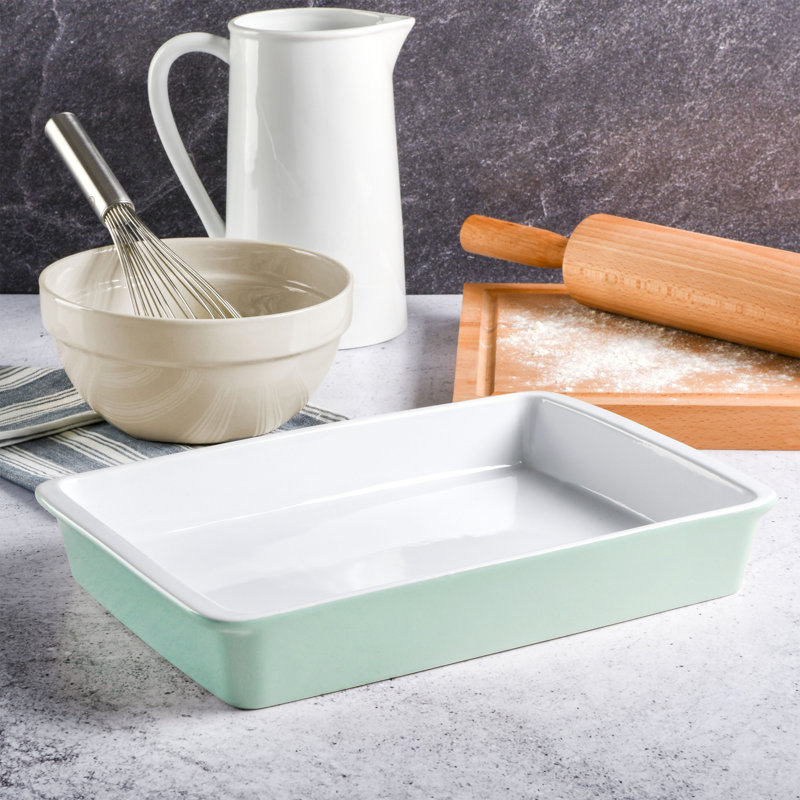 Martha Stewart 1.1 Qt. Stoneware Rectangular Baker, Mint
