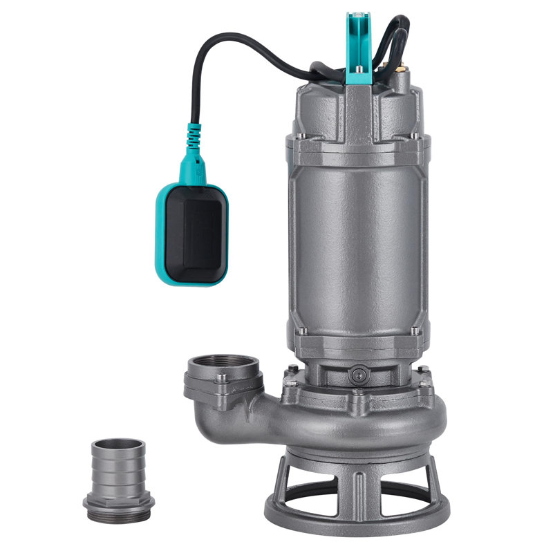 1HP Cast Iron Submersible Sewage Pump, 4884 GPH, 42.65ft Max Head, 2" Outlet, Auto/Manual Float Switch