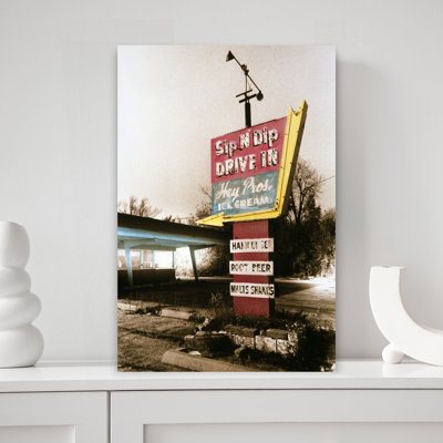 Vintage Drive In Sign by Collezione Panoramica - Wrapped Canvas Print