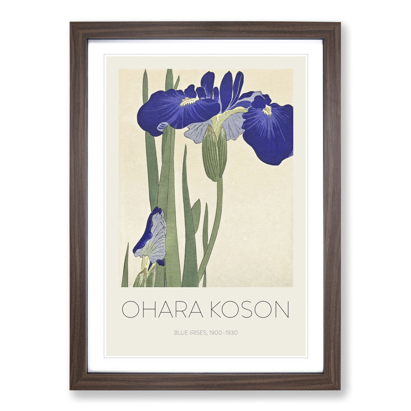 Blue Irises by Pierre-Auguste Renoir - Picture Frame Art Prints, Walnut, 36cm H x 27cm W x 2cm D