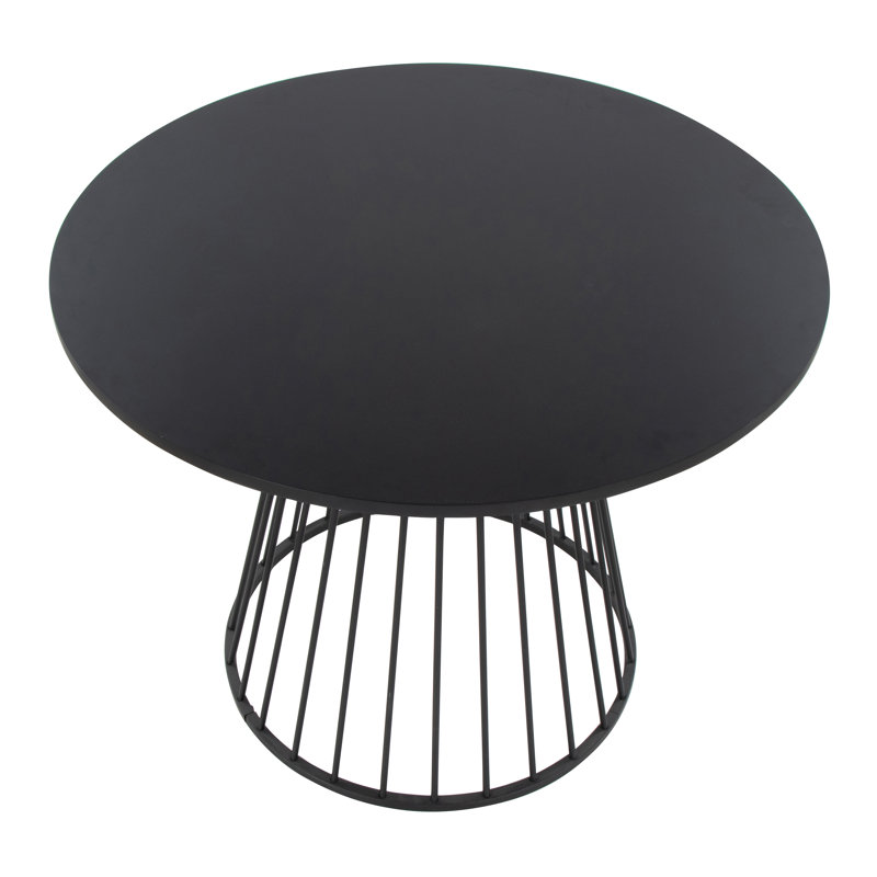 Canary Margaret-Beres Round Pedestal Dining Table, Black, Black