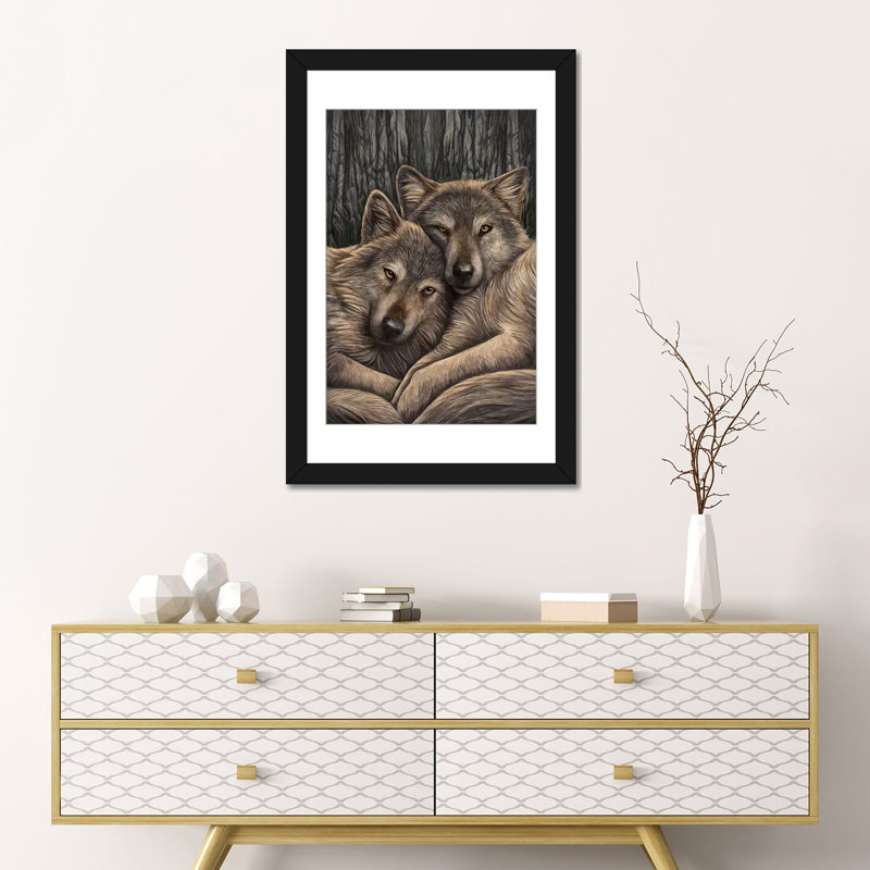 « loyauté companions », impression sur toile, H 24 po x l 16 po x P 1 po, Papier d'art encadré noir, Blanc