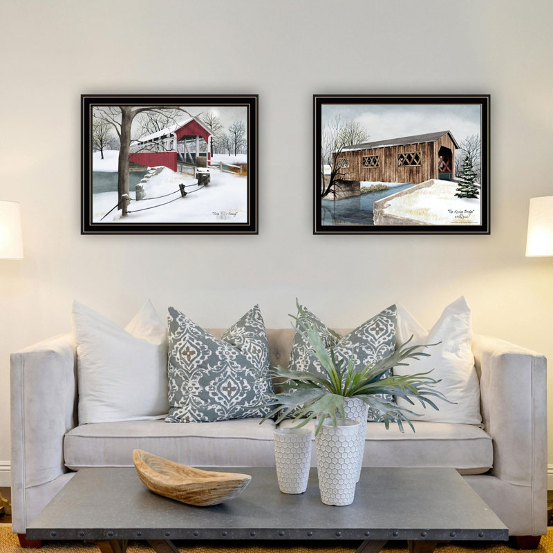 Art mural moderne encadré noir Modern 2 Winter - Bridge & Living