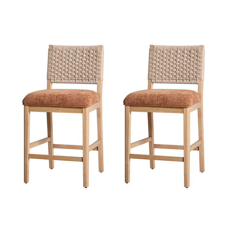 Ensemble de 2 tabourets de comptoir Helianthe, Caramel