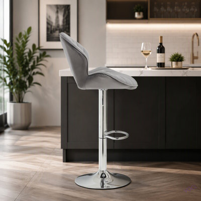 Bar Stools Set Of 2 - Adjustable Barstools With Back And Footrest, Counter Height Bar Chairs For Kitchen, Pub