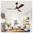 52 Inch Modern Ceiling Fan with LED Light, Remote Control and Reversible DC Motor - 3 Color Dimmable Lighting, 3 ABS Blades, Quiet Operation - Black and Dark Walnut Finish