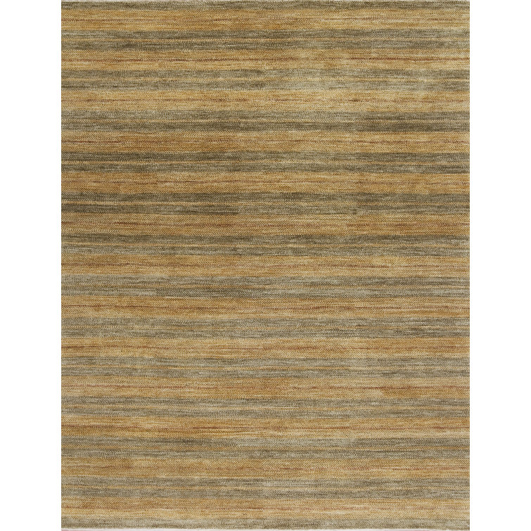 Textures Hand Knotted Wool Striped Area Rug